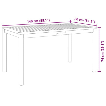 Garden Dining Set | Natural Wood | Solid Acacia Wood | 4-Seater