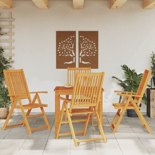 5 Piece Garden Dining Set 85x85x74 cm Solid Wood Acacia