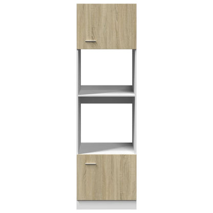 Microwave Cabinet Lyon Sonoma Oak 60x57x207 cm Engineered Wood