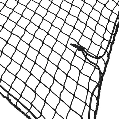 Trailer Net with Elastic Rope Black 3x3 m PP