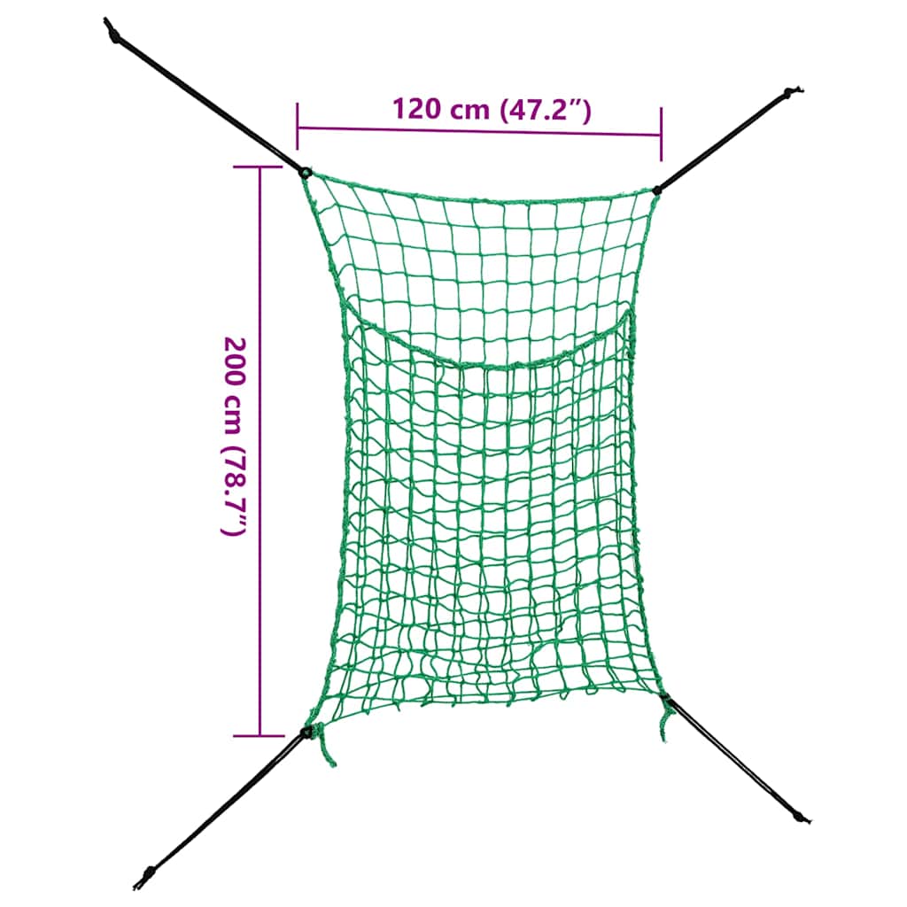 Hay Nets 2 pcs Rectangular Green 200x120 cm PP