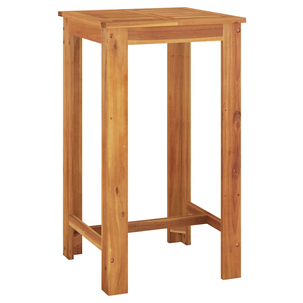 5 Piece Garden Bar Set Brown Solid Wood Acacia and Poly Rattan