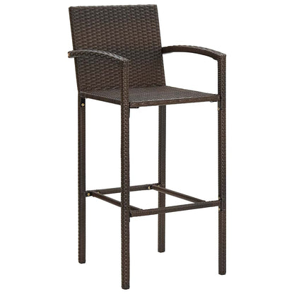 5 Piece Garden Bar Set Brown Solid Wood Acacia and Poly Rattan