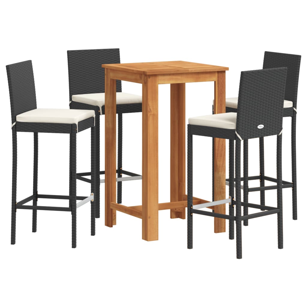 Garden Bar Set | Black | Solid Acacia Wood | Standard |  Tough