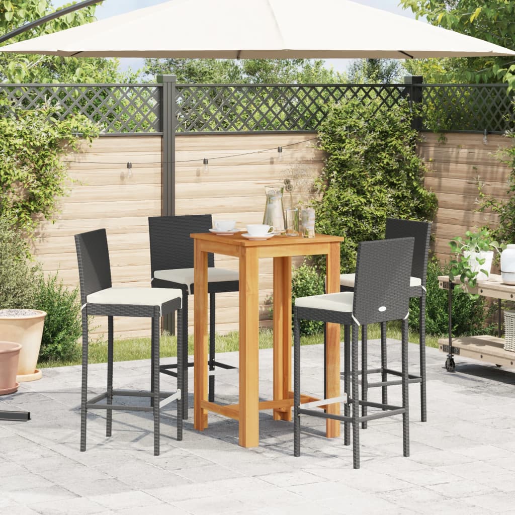 Garden Bar Set | Black | Solid Acacia Wood | Standard |  Tough