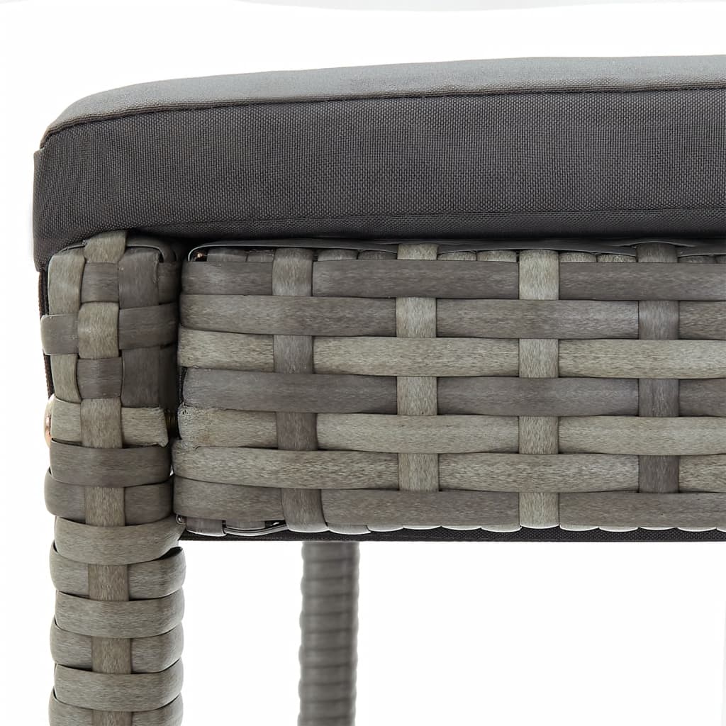 5 Piece Garden Bar Set Grey Solid Wood Acacia and Poly Rattan