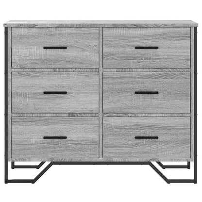 Chest of Drawers Grey Sonoma 91x35.5x74.5 cm Engineered wood