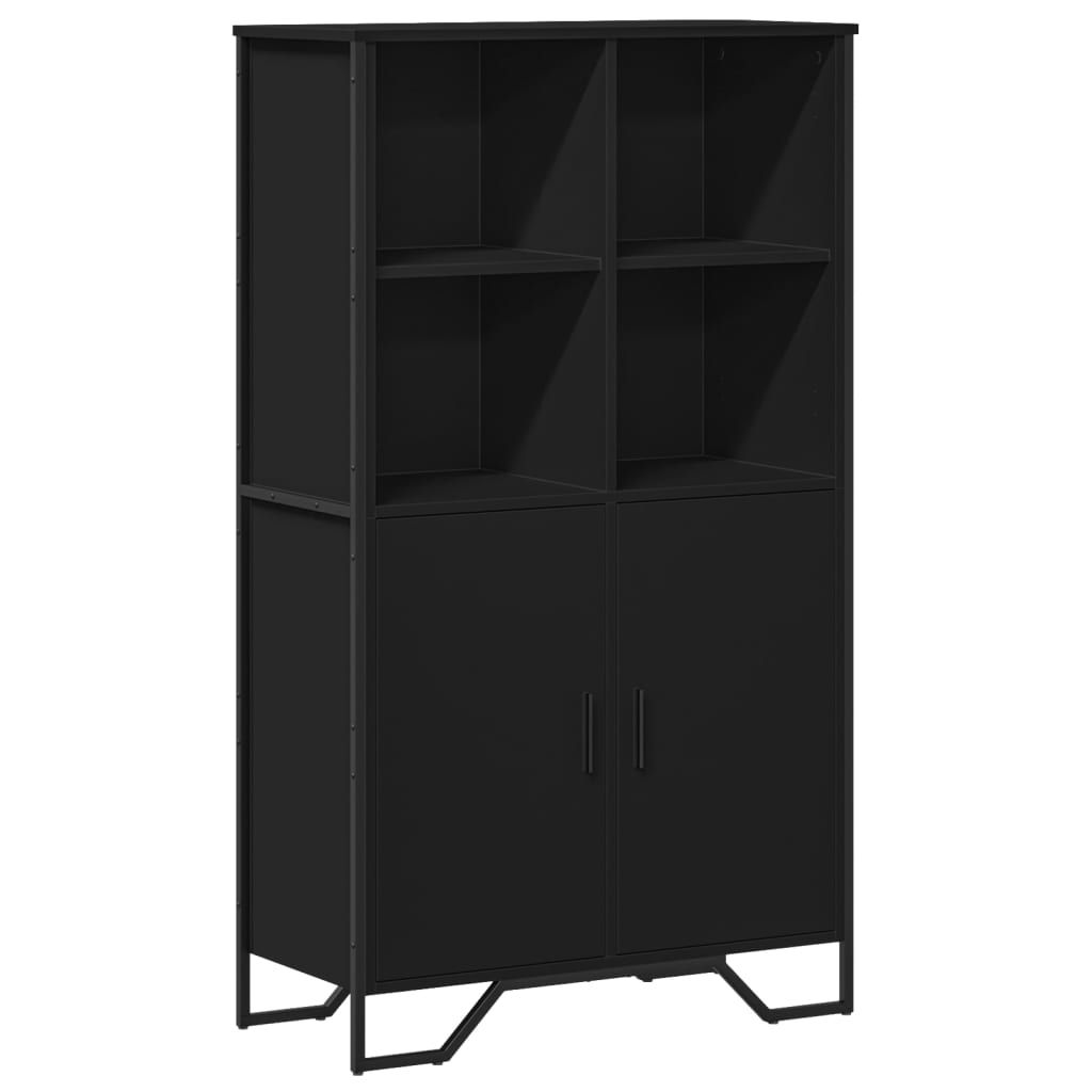 Highboard Black 79,5x35,5x137,5 cm Engineered Wood