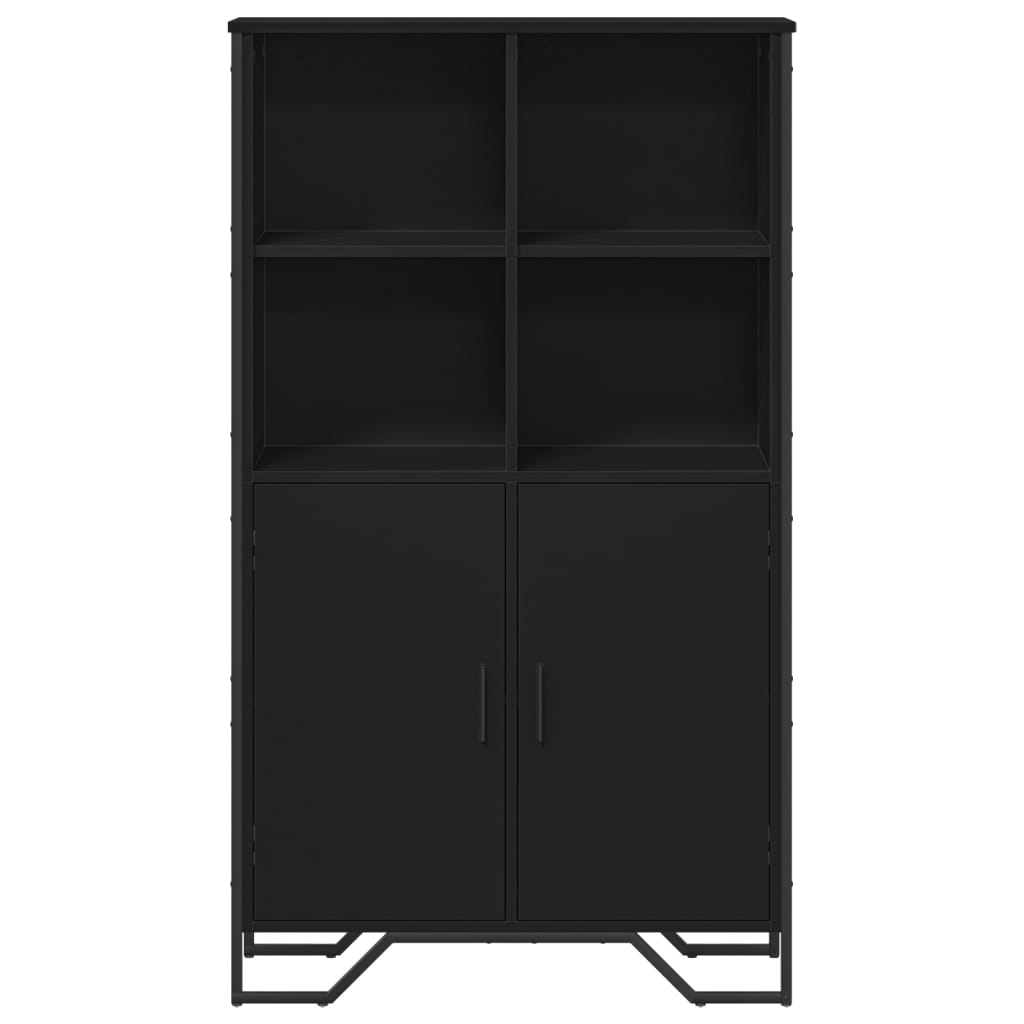 Highboard Black 79.5x35.5x137.5 cm Engineered wood