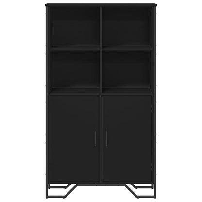 Highboard Black 79.5x35.5x137.5 cm Engineered wood