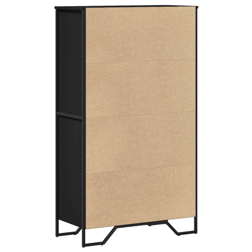 Highboard Black 79,5x35,5x137,5 cm Engineered Wood