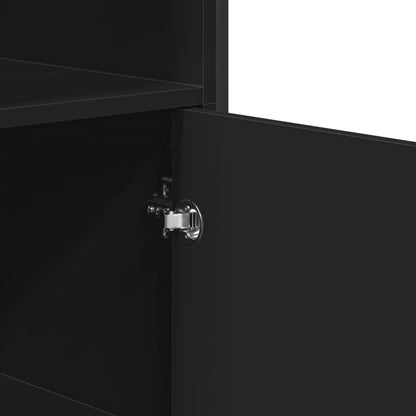 Highboard Black 79,5x35,5x137,5 cm Engineered Wood
