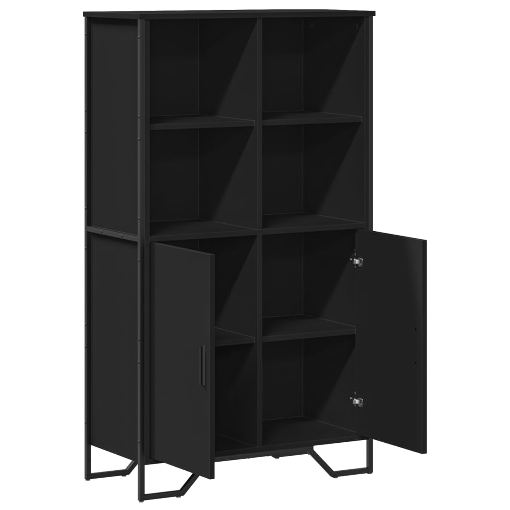 Highboard Black 79,5x35,5x137,5 cm Engineered Wood
