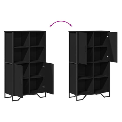 Highboard Black 79.5x35.5x137.5 cm Engineered wood