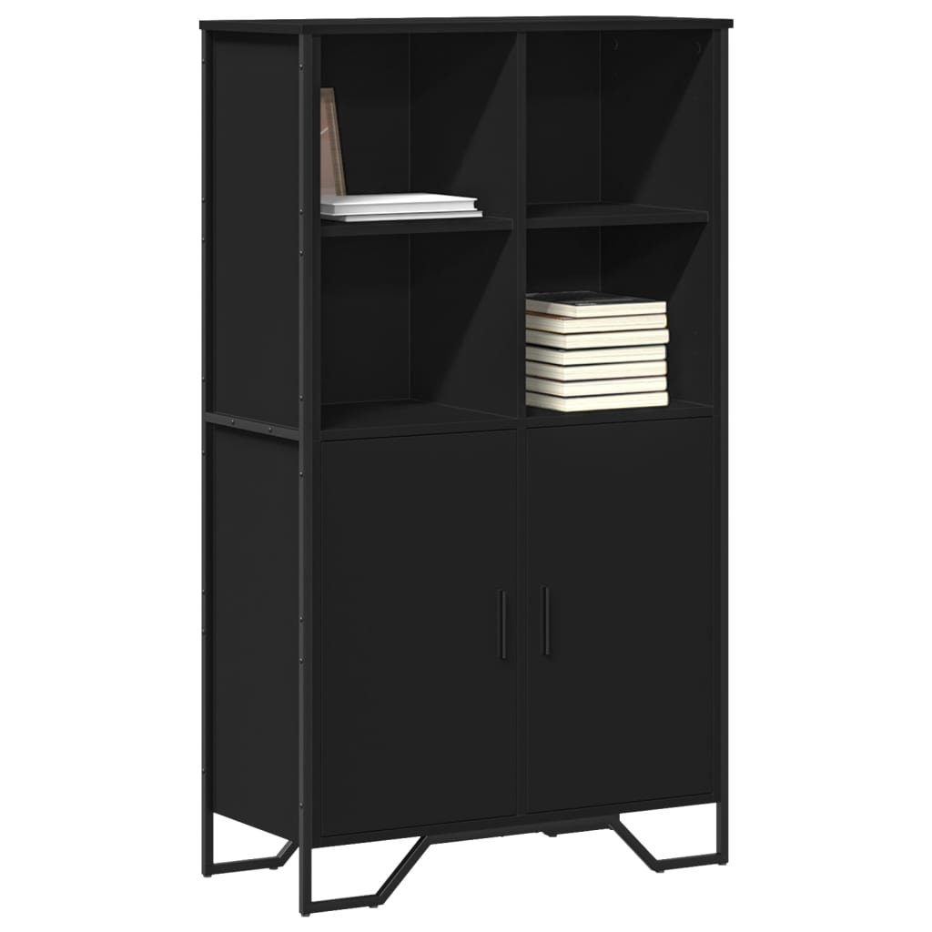 Highboard Black 79,5x35,5x137,5 cm Engineered Wood