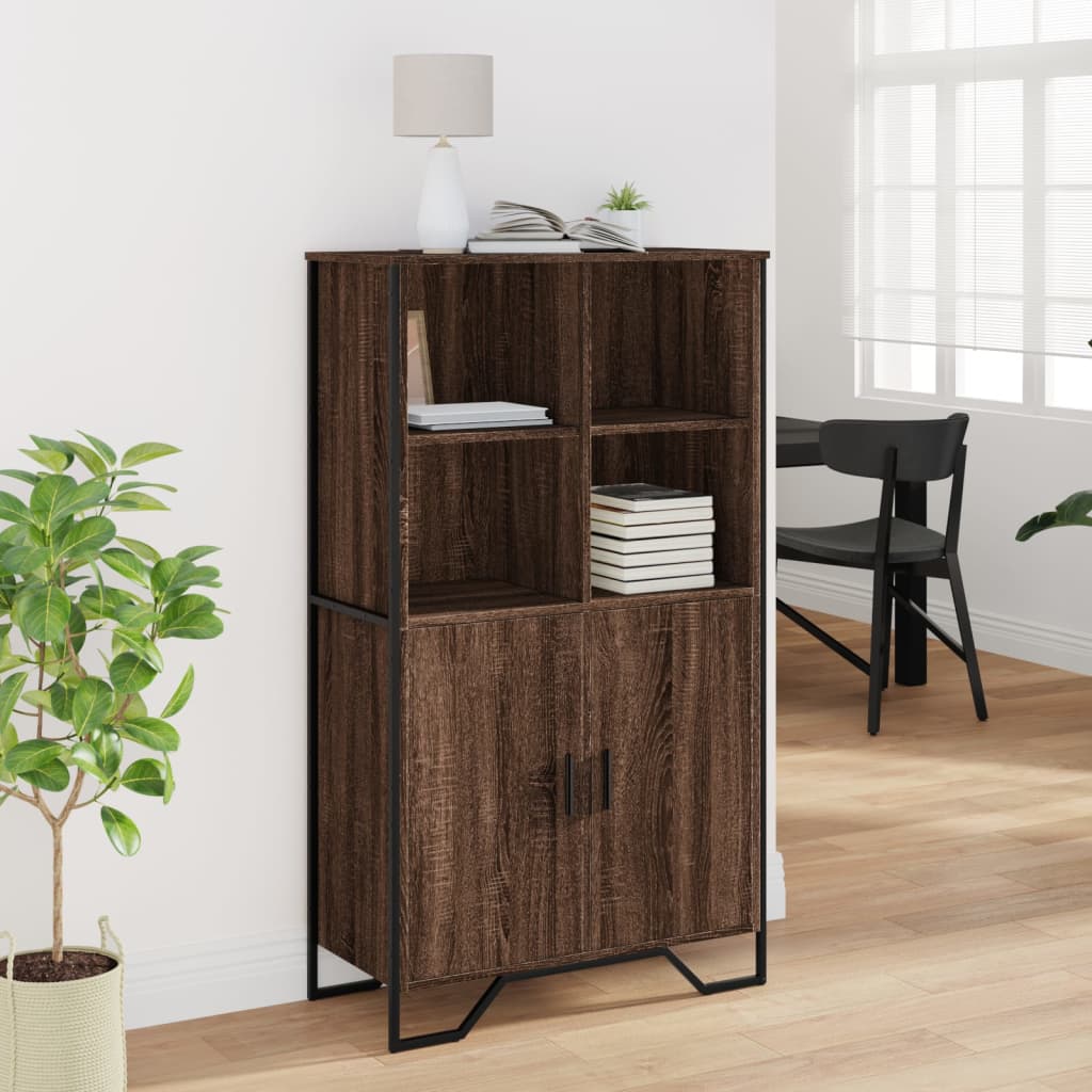 Highboard Brown Oak 79,5x35,5x137,5 cm Engineered Wood
