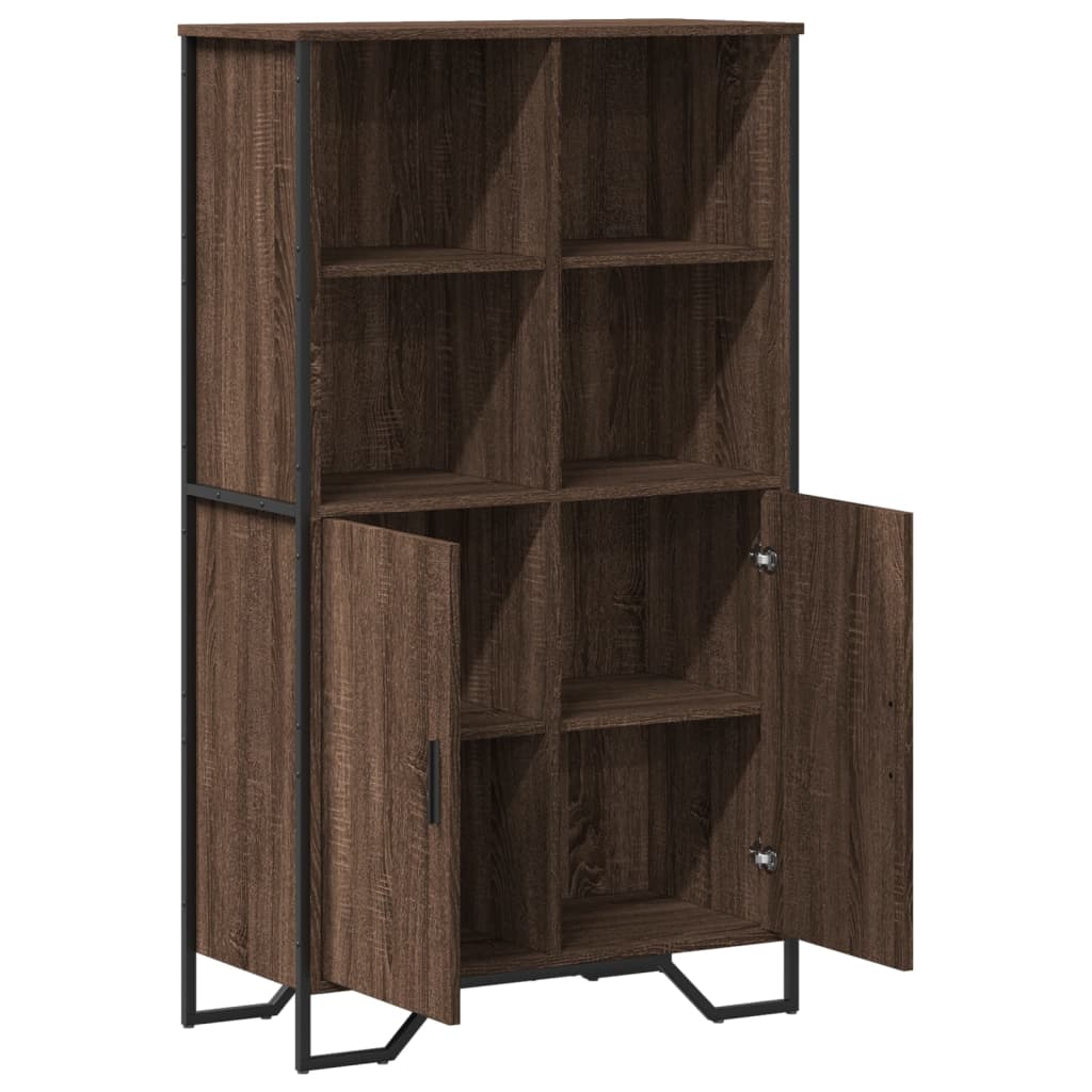 Highboard Brown Oak 79,5x35,5x137,5 cm Engineered Wood