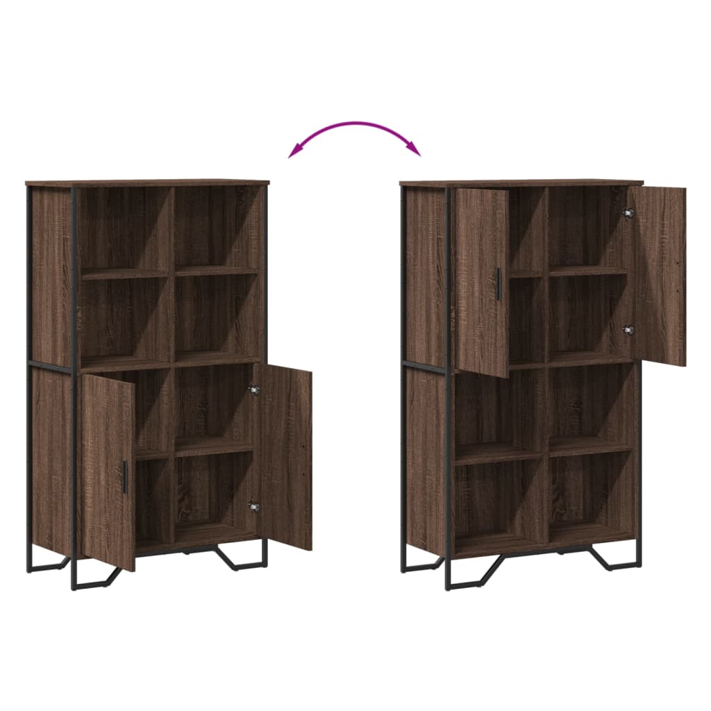 Highboard Brown Oak 79,5x35,5x137,5 cm Engineered Wood