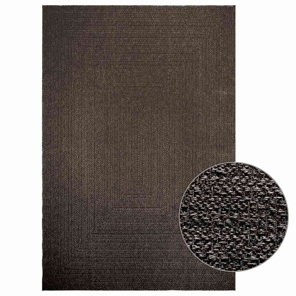 Rug ZIZUR Anthracite 200x290 cm Jute Look Indoor and Outdoor