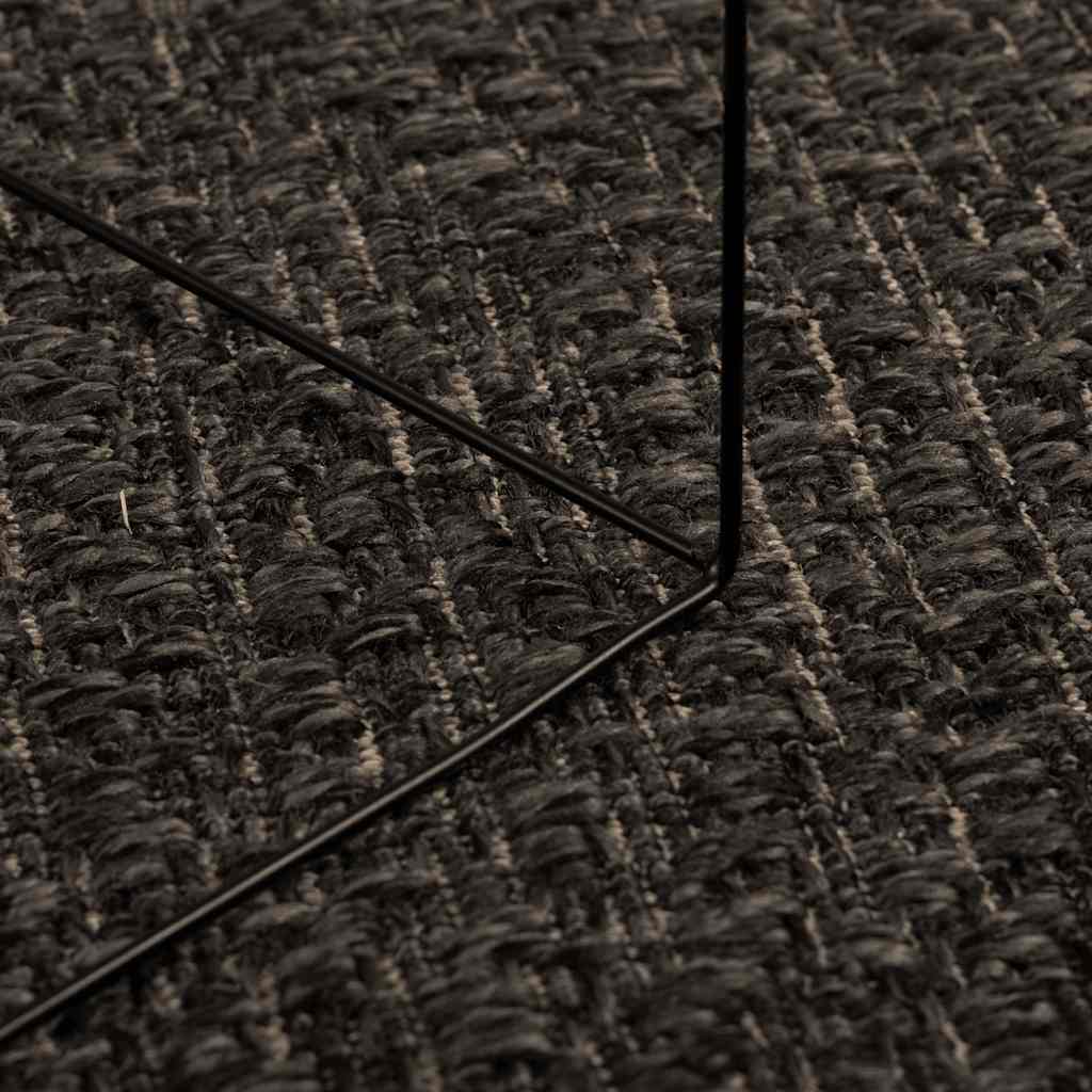 Rug ZIZUR Anthracite 200x290 cm Jute Look Indoor and Outdoor