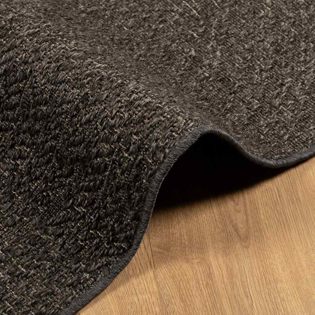 Rug ZIZUR Anthracite 200x290 cm Jute Look Indoor and Outdoor