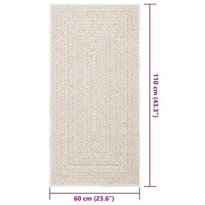 Rug ZIZUR Cream 60x110 cm Jute Look Indoor and Outdoor