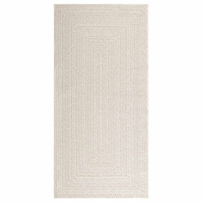 Rug ZIZUR Cream 100x200 cm Jute Look Indoor and Outdoor