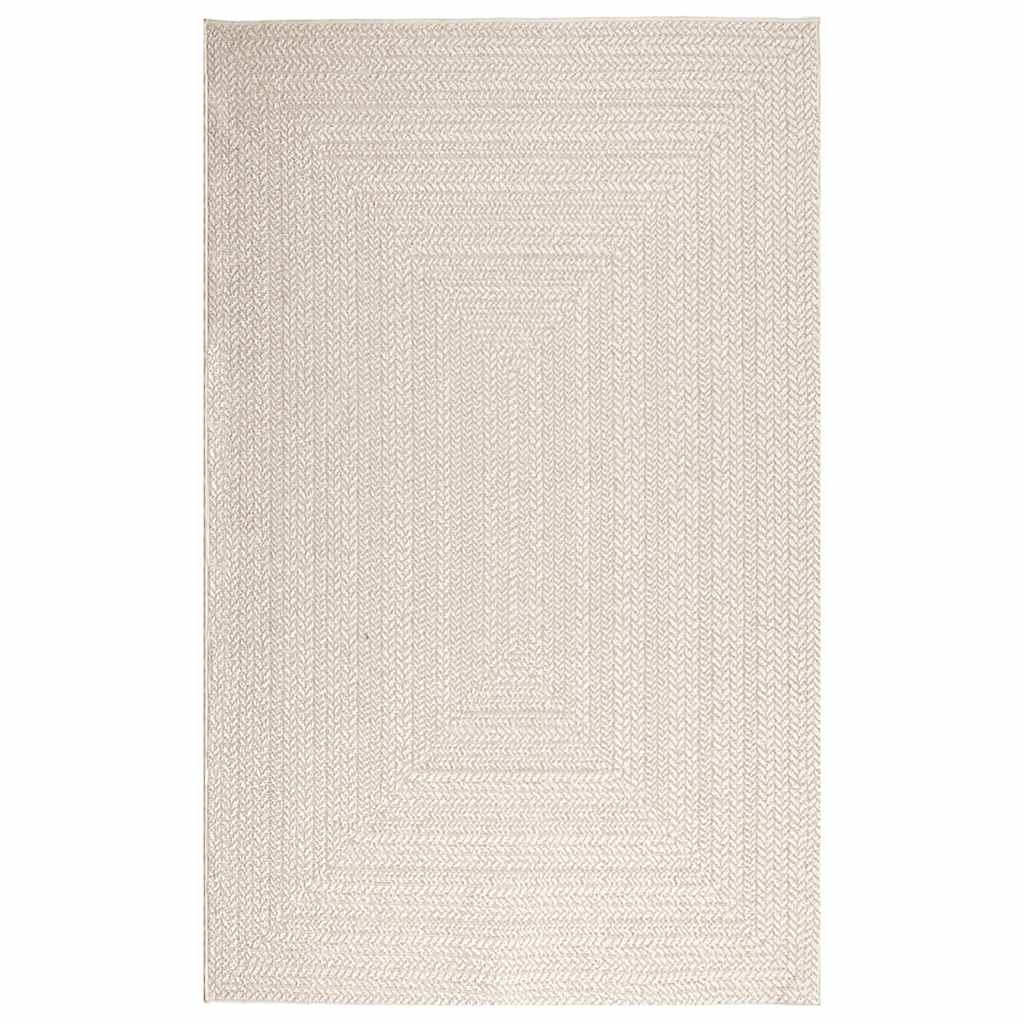 Rug ZIZUR Cream 160x230 cm Jute Look Indoor and Outdoor