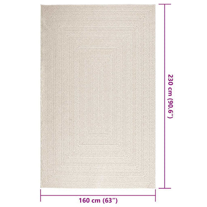 Rug ZIZUR Cream 160x230 cm Jute Look Indoor and Outdoor