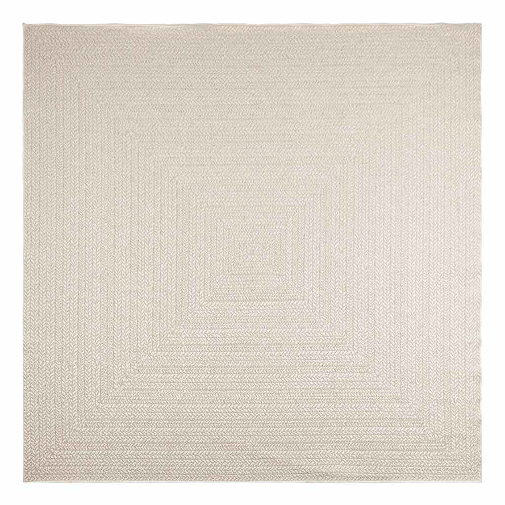 Rug ZIZUR Cream 240x240 cm Jute Look Indoor and Outdoor