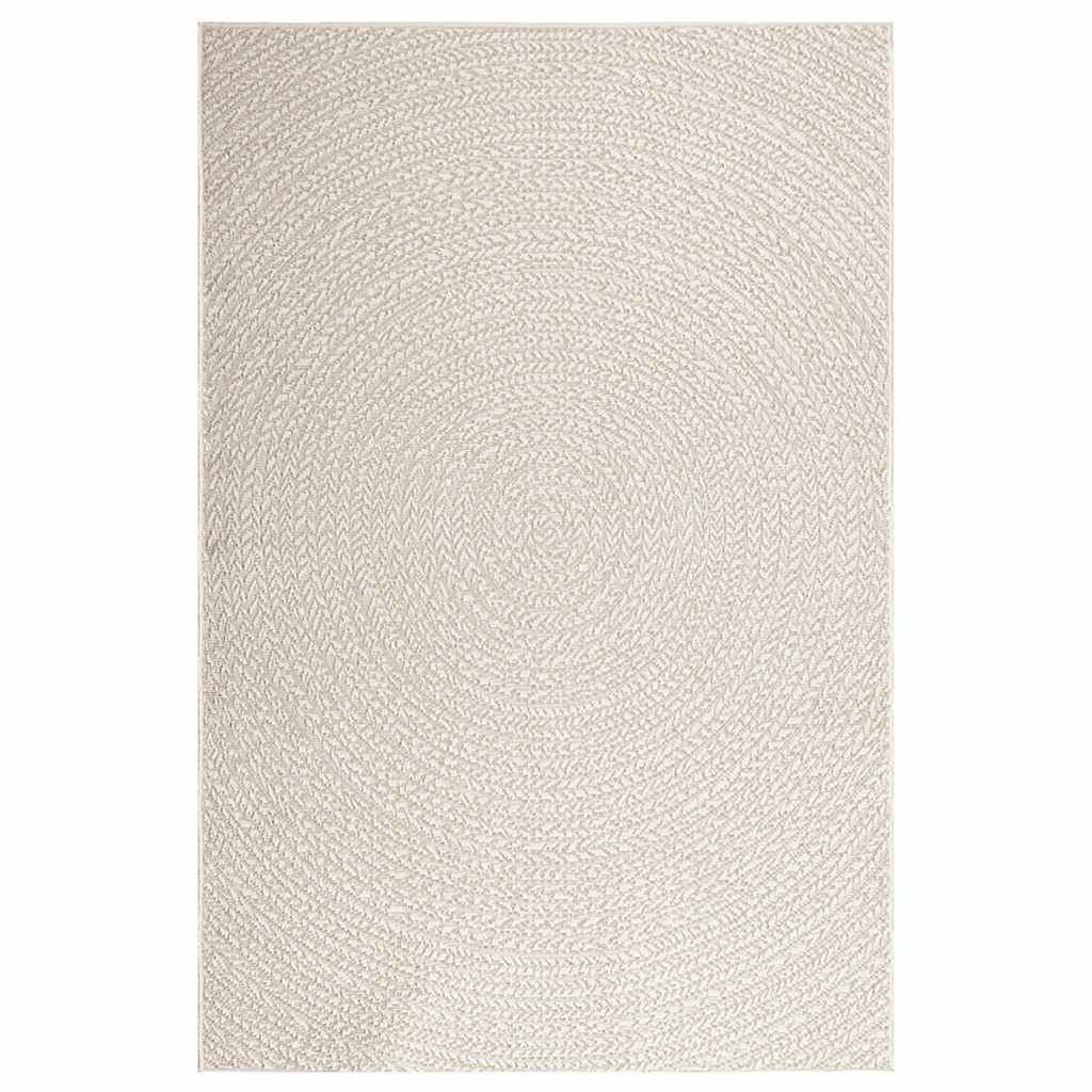 Rug ZIZUR Cream 140x200 cm Jute Look Indoor and Outdoor