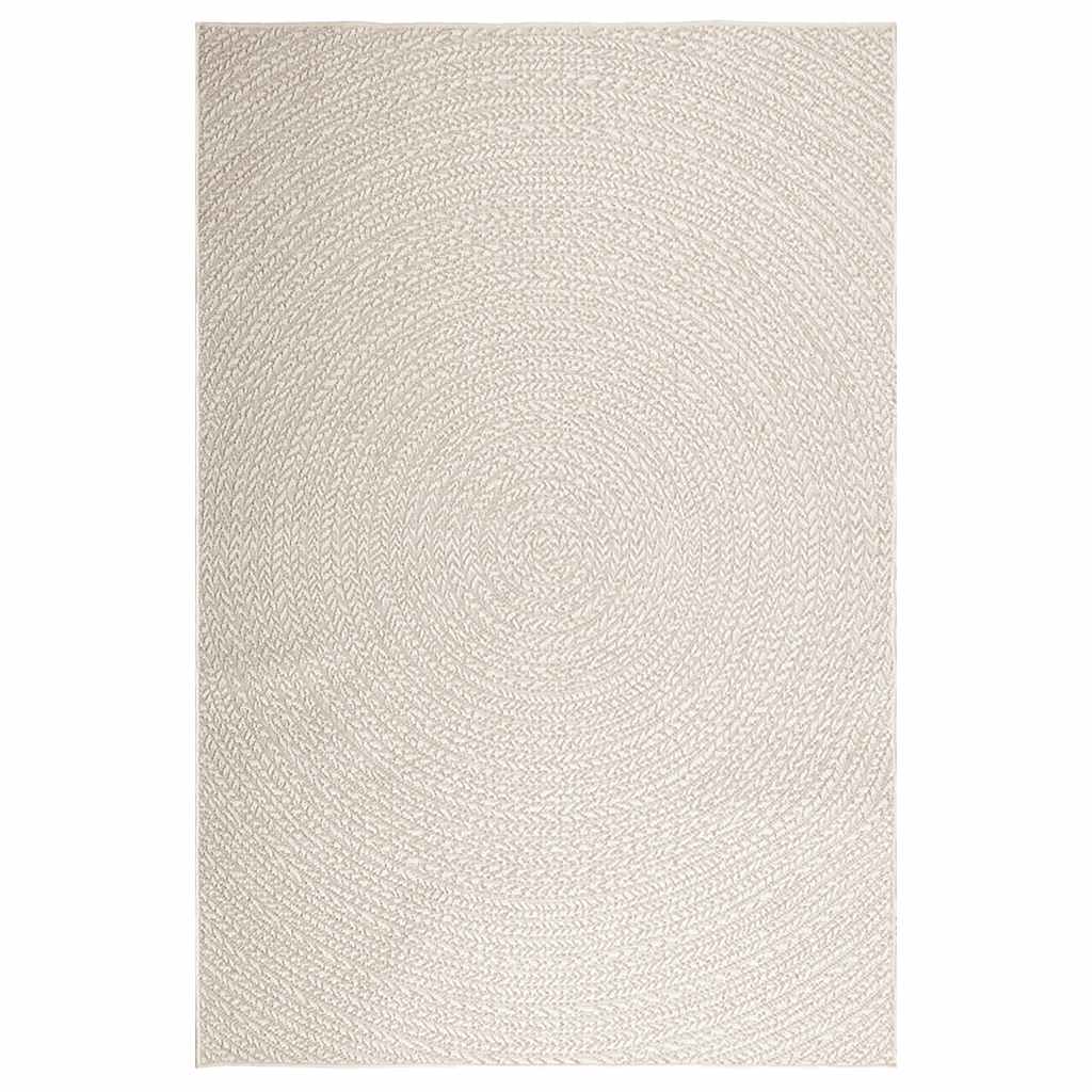 Rug ZIZUR Cream 160x230 cm Jute Look Indoor and Outdoor