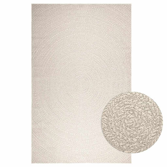 Rug ZIZUR Cream 200x290 cm Jute Look Indoor and Outdoor