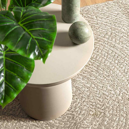 Rug ZIZUR Cream 200x290 cm Jute Look Indoor and Outdoor