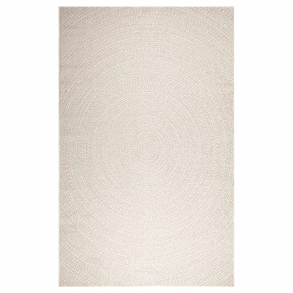 Rug ZIZUR Cream 200x290 cm Jute Look Indoor and Outdoor
