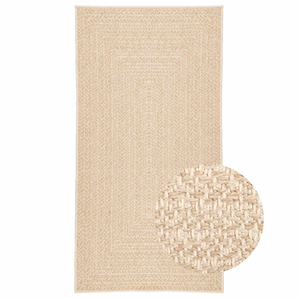 Rug ZIZUR Beige 60x110 cm Jute Look Indoor and Outdoor