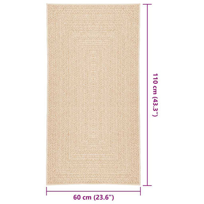 Rug ZIZUR Beige 60x110 cm Jute Look Indoor and Outdoor
