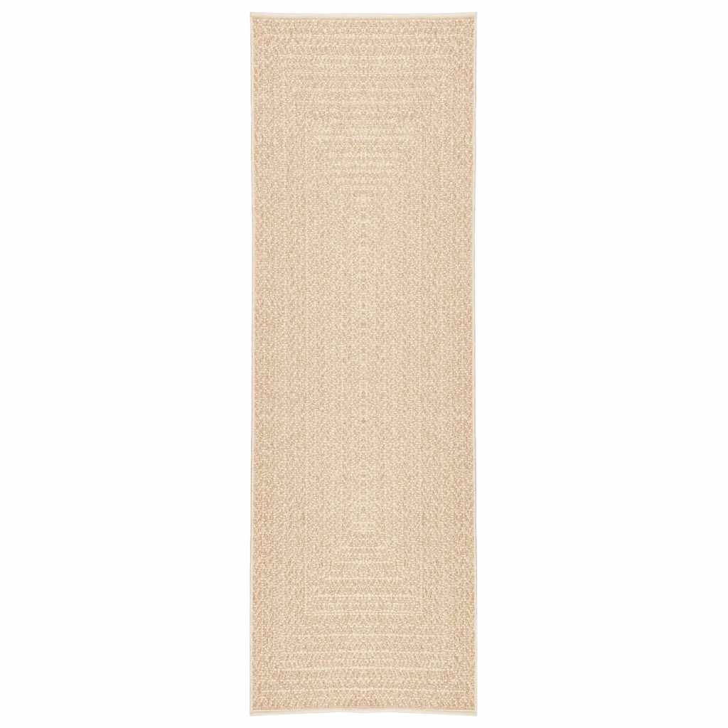 Rug ZIZUR Beige 80x250 cm Jute Look Indoor and Outdoor