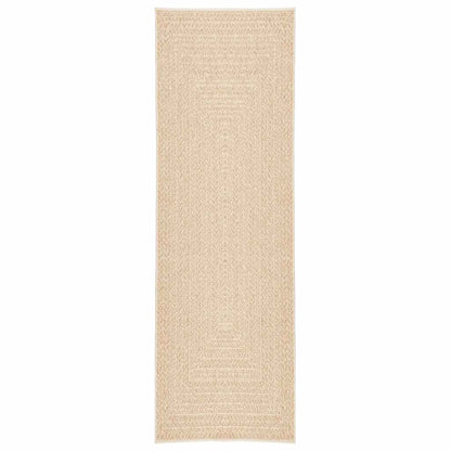 Rug ZIZUR Beige 80x250 cm Jute Look Indoor and Outdoor
