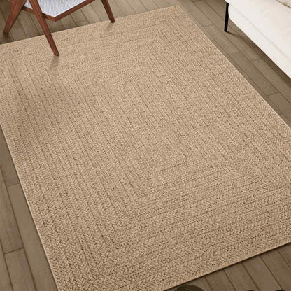 Rug ZIZUR Beige 80x250 cm Jute Look Indoor and Outdoor