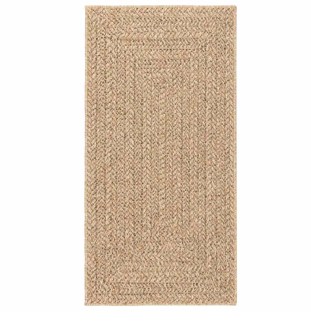 Rug ZIZUR Beige 80x250 cm Jute Look Indoor and Outdoor