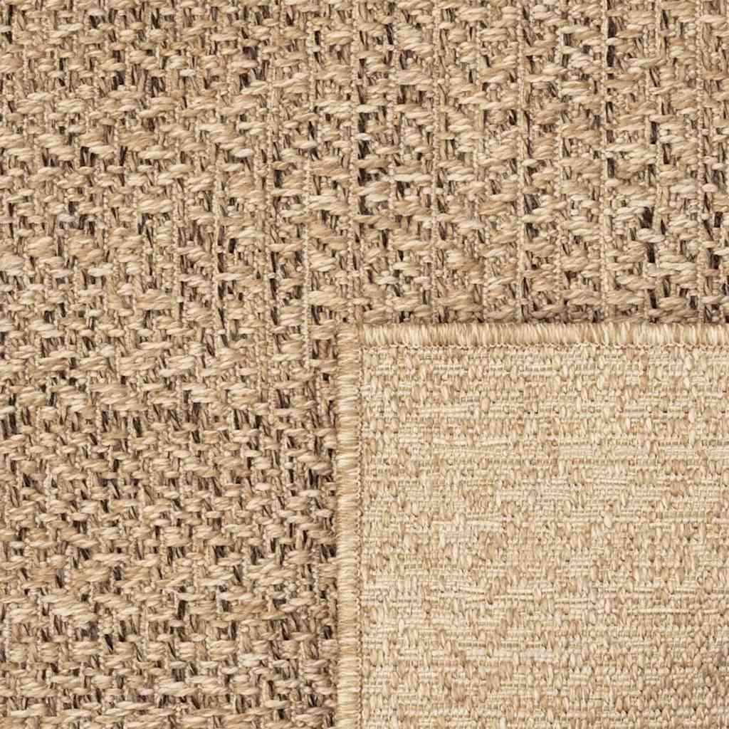 Rug ZIZUR Beige 80x250 cm Jute Look Indoor and Outdoor