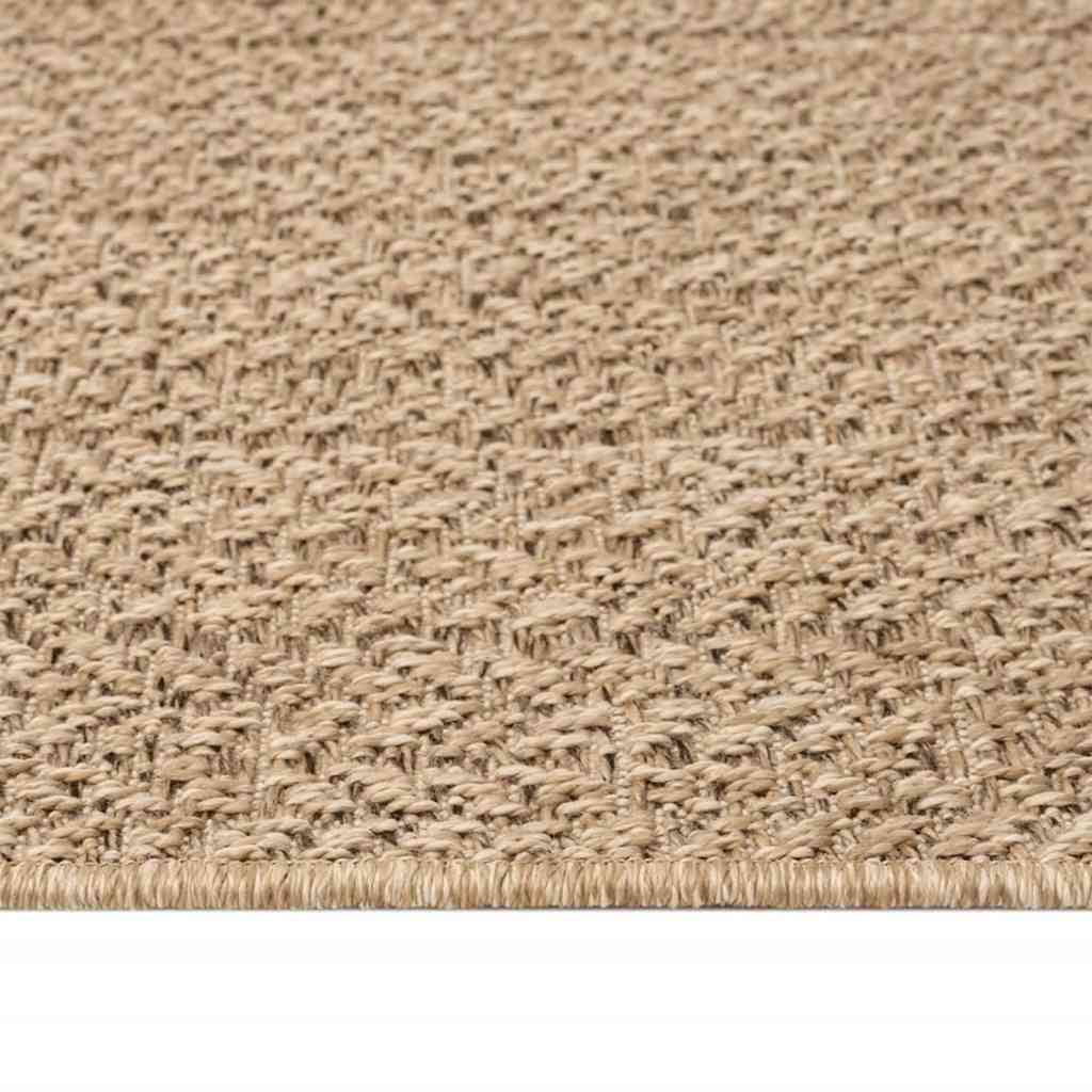 Rug ZIZUR Beige 80x250 cm Jute Look Indoor and Outdoor