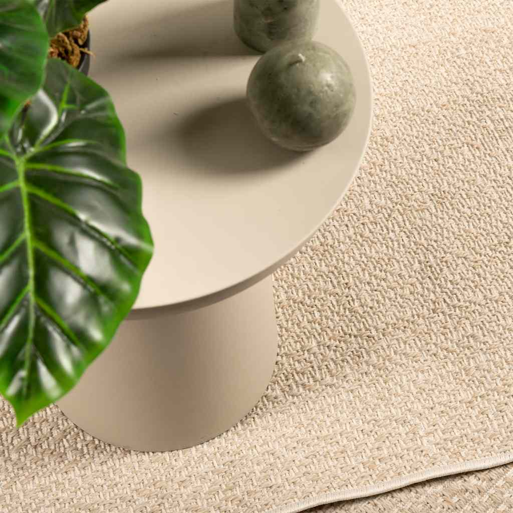 Rug ZIZUR Beige 80x250 cm Jute Look Indoor and Outdoor