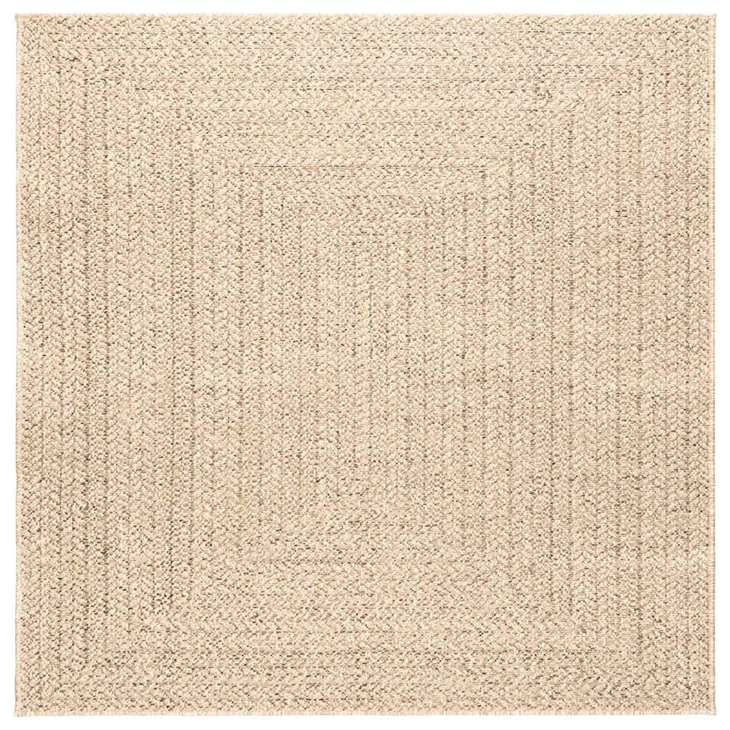 Rug ZIZUR Beige 120x120 cm Jute Look Indoor and Outdoor