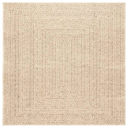 Rug ZIZUR Beige 120x120 cm Jute Look Indoor and Outdoor