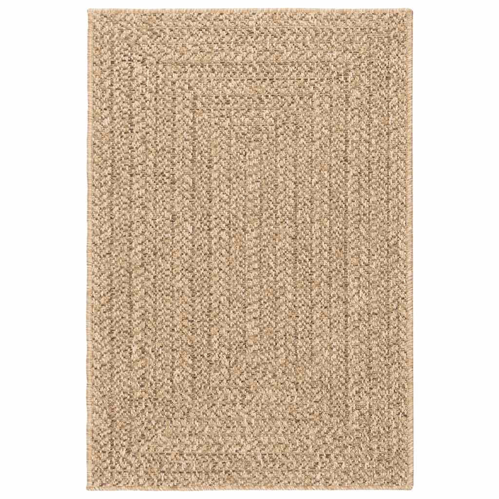 Rug ZIZUR Beige 120x120 cm Jute Look Indoor and Outdoor