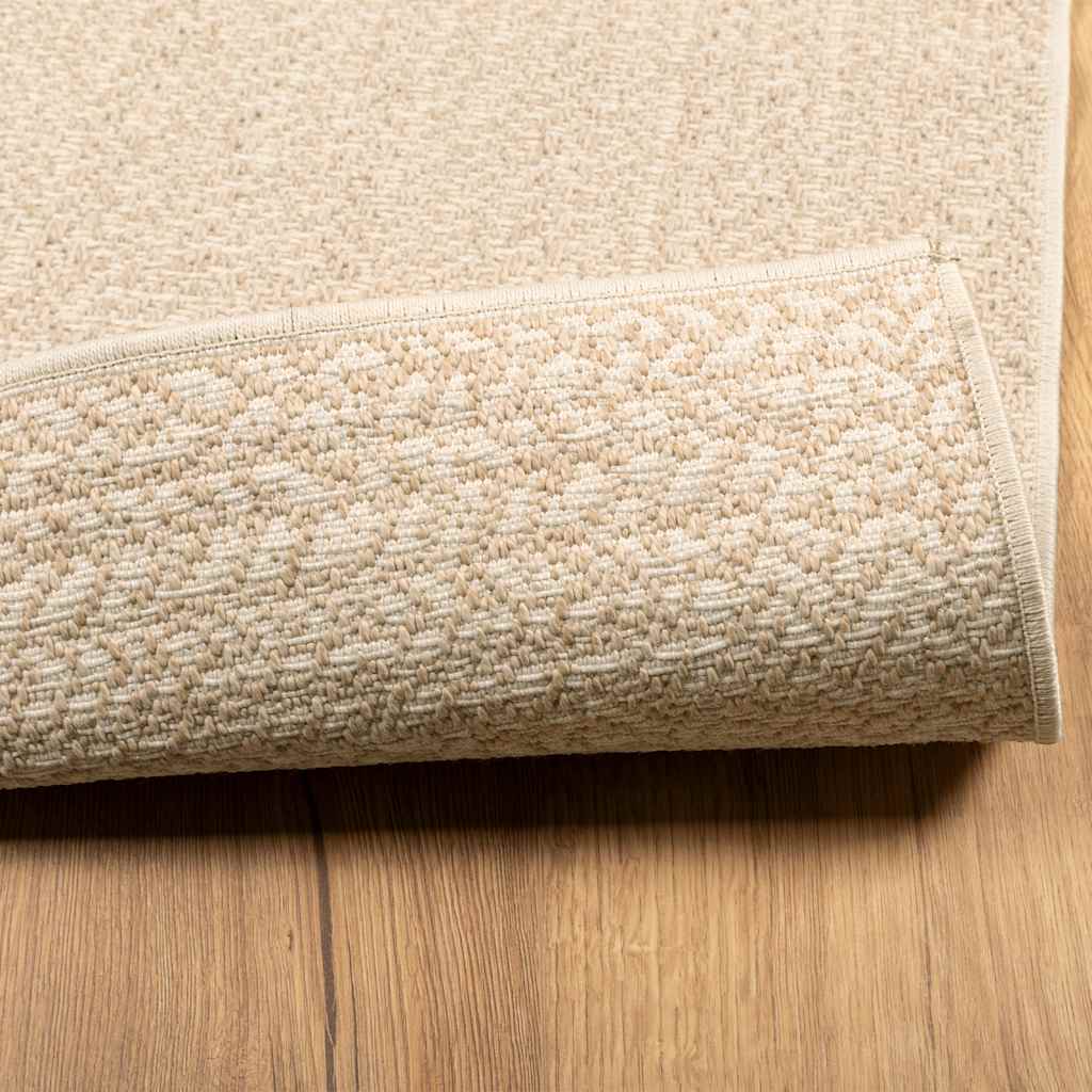 Rug ZIZUR Beige 120x120 cm Jute Look Indoor and Outdoor