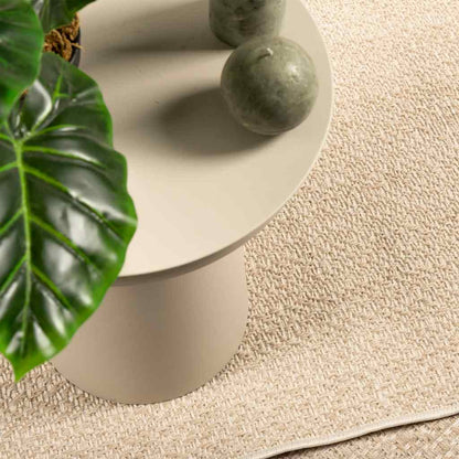 Rug ZIZUR Beige 120x120 cm Jute Look Indoor and Outdoor