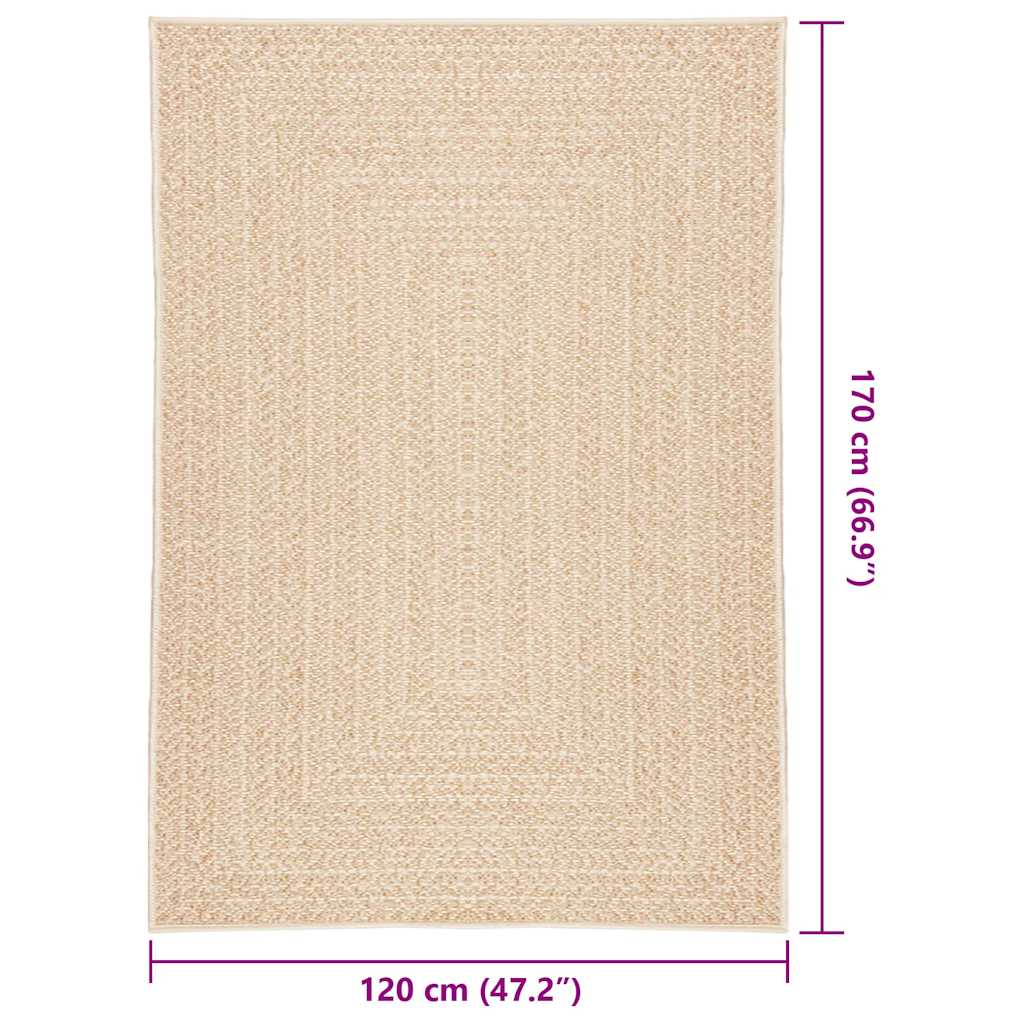 Rug ZIZUR Beige 120x170 cm Jute Look Indoor and Outdoor